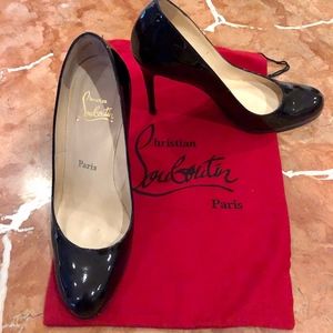 Christian Louboutin 100mm Black Patten Pumps 38